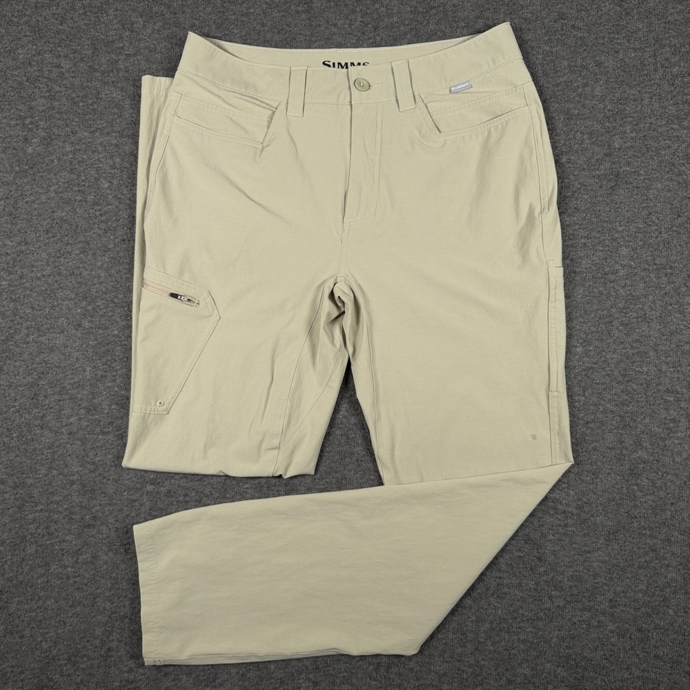 SIMMS Pants Mens 32x30 Beige Challenger Fishing Trousers Performance Stretch *